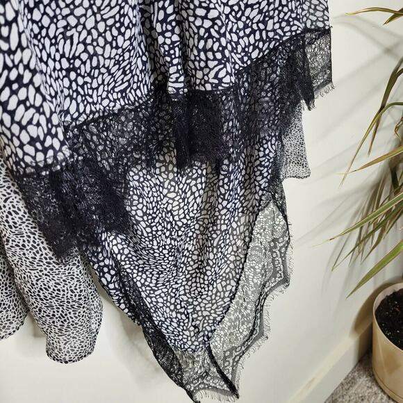 Derek Lam 10 Crosby Long Sleeve Cold-Shoulder Halter-Tie Printer Blouse - Picture 8 of 12